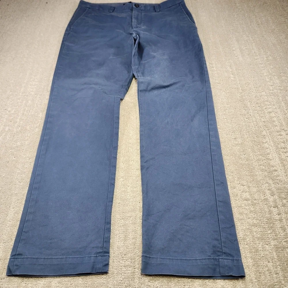 Banana Republic Pants Men 34x32 Aiden Chino Straight‎ Leg Fit Cotton Blue Lived
